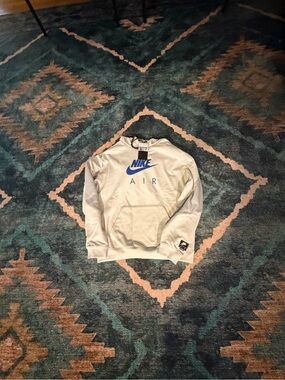 Nike Crewneck Sweatshirt in Light Gray with Blue Logo